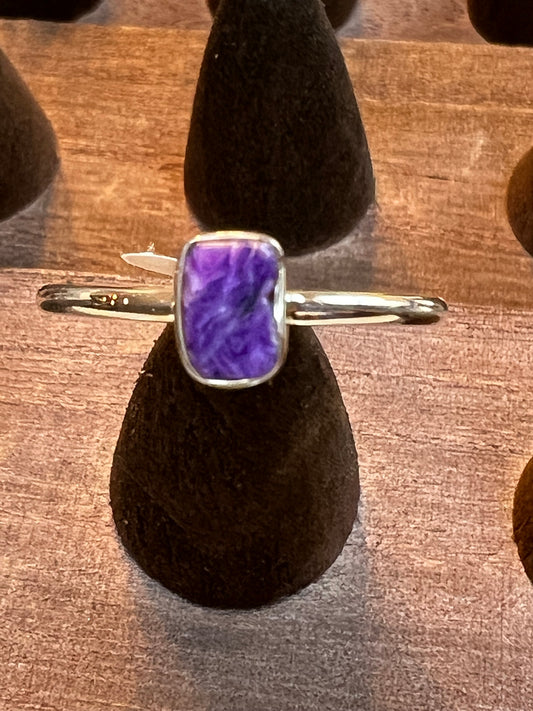 Charoite sterling silver 925 ring